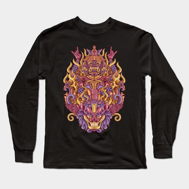 Tricephalus Long Sleeve T-Shirt by danielcolumna_art